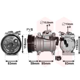 Compresseur, climatisation VAN WEZEL OEM 977011Y000