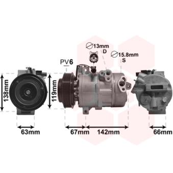 Compresseur, climatisation VAN WEZEL OEM 977012P160