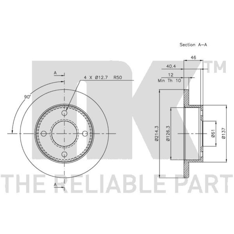 Jeu de 2 disques de frein avant NK 202240 - Visuel 2