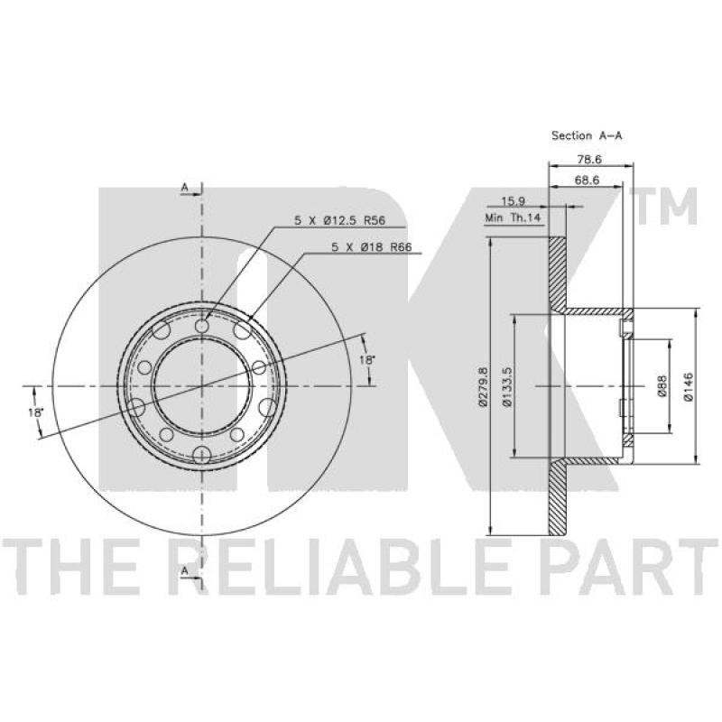 Jeu de 2 disques de frein avant NK 203311 - Visuel 2