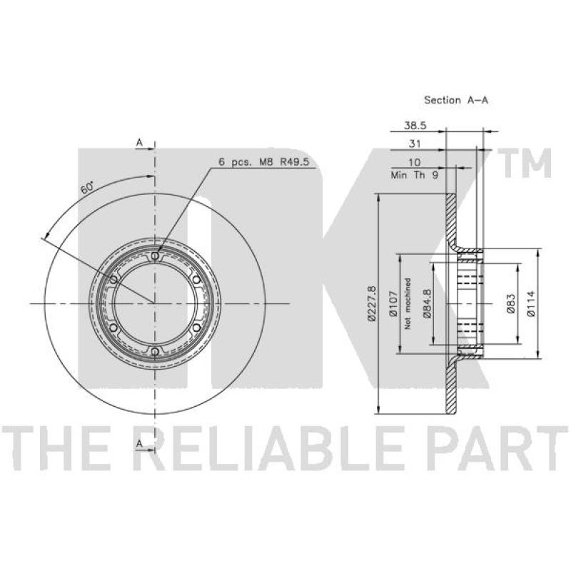 Jeu de 2 disques de frein avant NK 203901 - Visuel 2