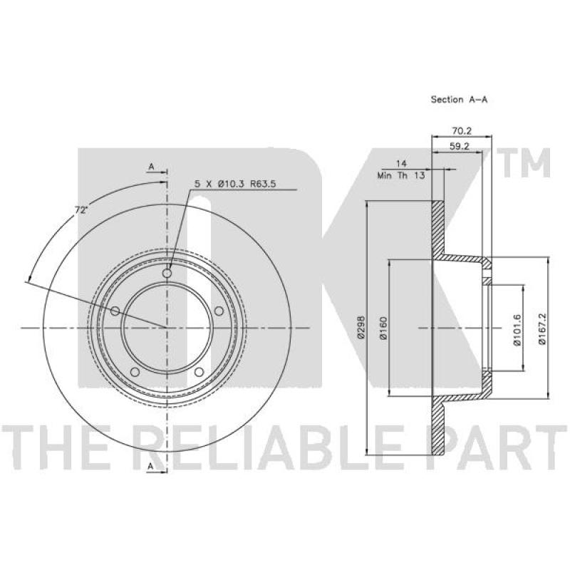 Jeu de 2 disques de frein avant NK 204001 - Visuel 2