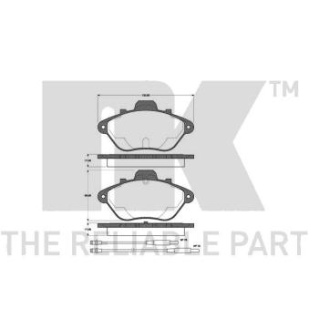 Jeu de 4 plaquettes de frein avant NK OEM 425296