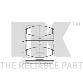 Jeu de 4 plaquettes de frein avant NK 222216 pour LOTUS ESPRIT 3.2 D - 110cv