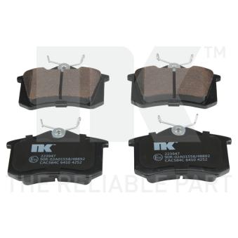 Jeu de 4 plaquettes de frein arrière NK OEM 6C0698451