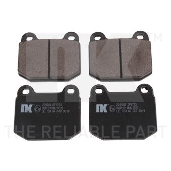 Jeu de 4 plaquettes de frein avant NK OEM 1605557