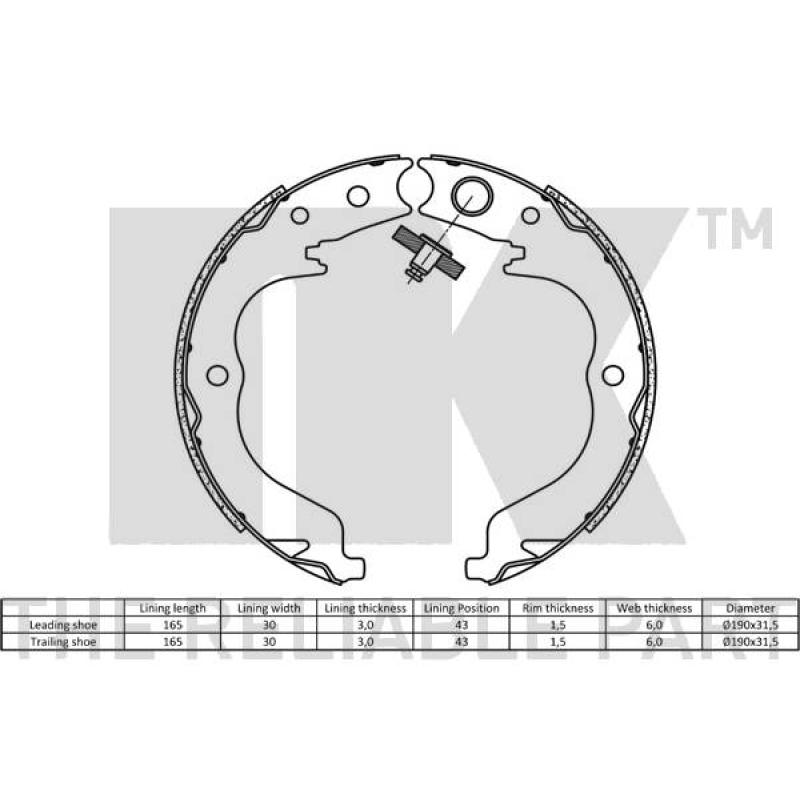 Jeu de mâchoires de frein NK 2719757 - Visuel 1
