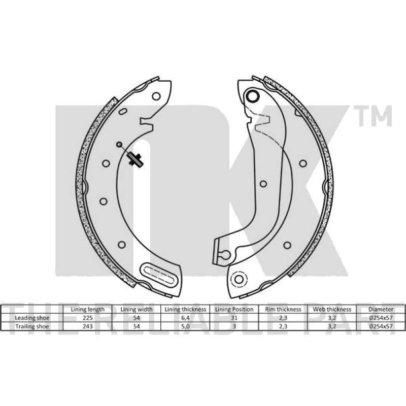 Jeu de mâchoires de frein NK 2722597 - Visuel 1