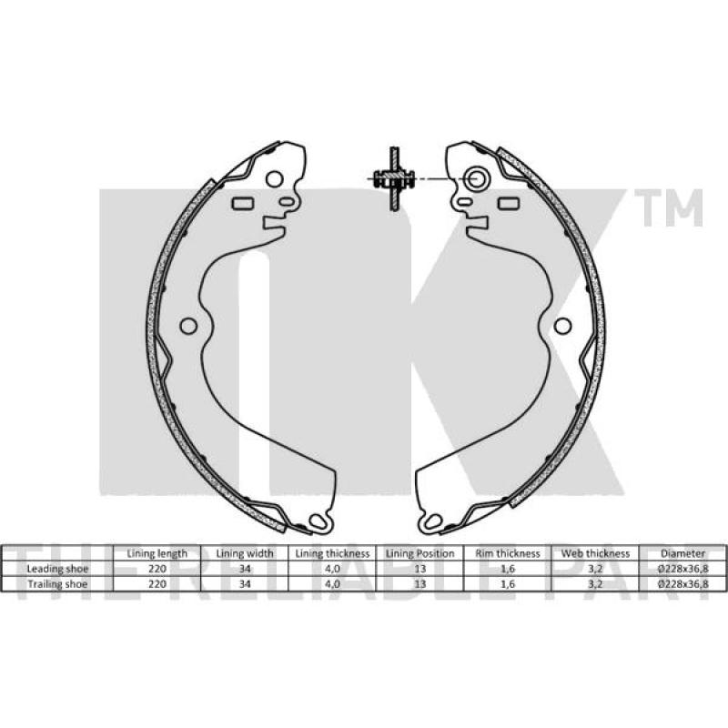 Jeu de mâchoires de frein NK 2722856 - Visuel 1