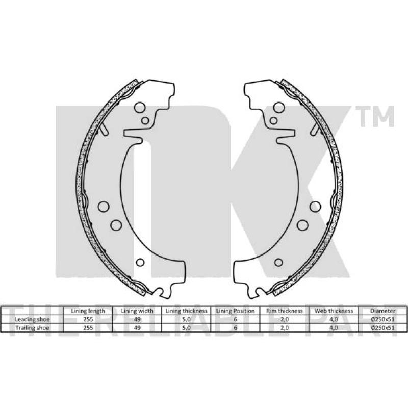Jeu de mâchoires de frein NK 2723276 - Visuel 1