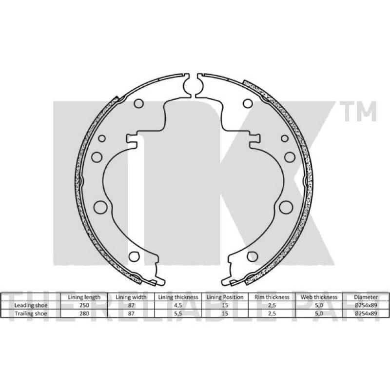 Jeu de mâchoires de frein NK 2723436 - Visuel 1
