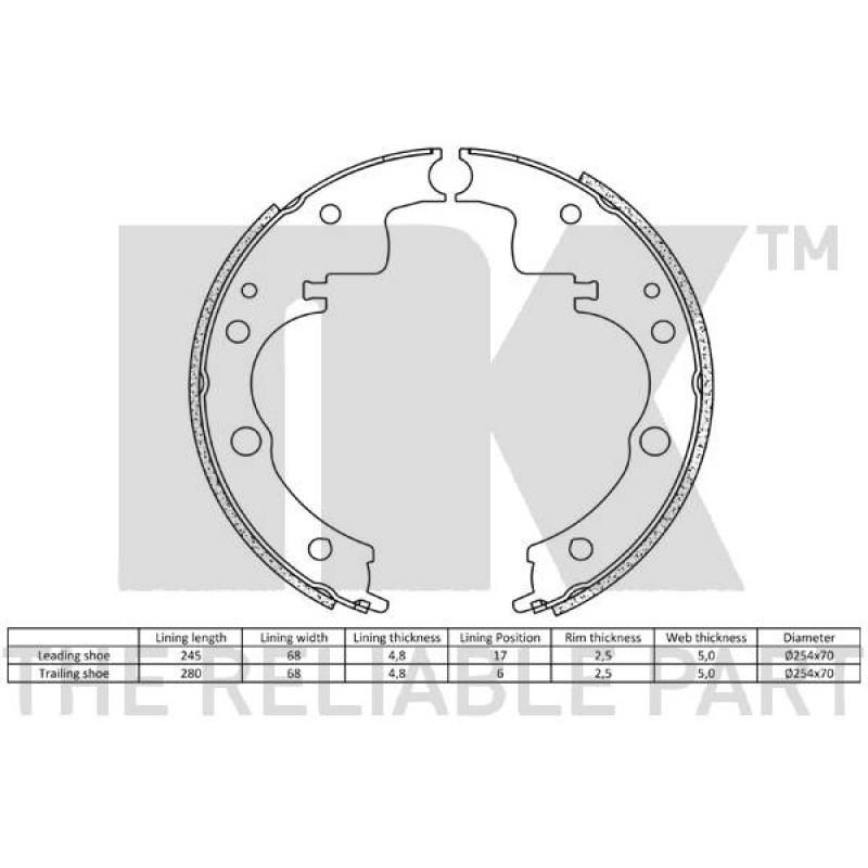 Jeu de mâchoires de frein NK 2723477 - Visuel 1