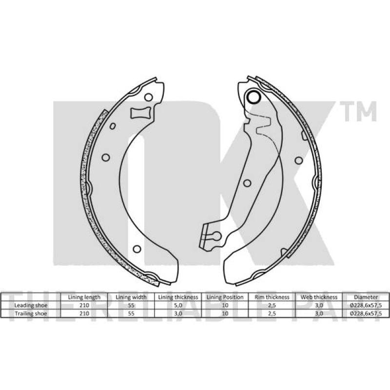 Jeu de mâchoires de frein NK 2725376 - Visuel 1