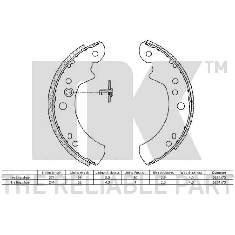 Jeu de mâchoires de frein NK 2725446 - Visuel 1