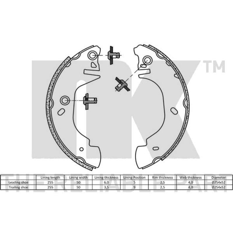 Jeu de mâchoires de frein NK 2725570 - Visuel 1