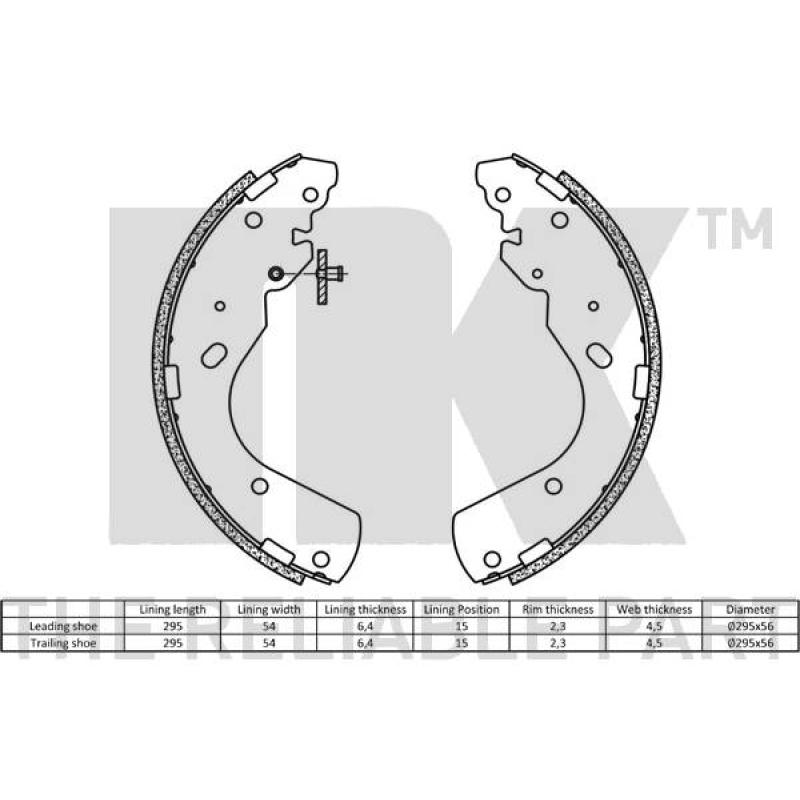 Jeu de mâchoires de frein NK 2725665 - Visuel 1