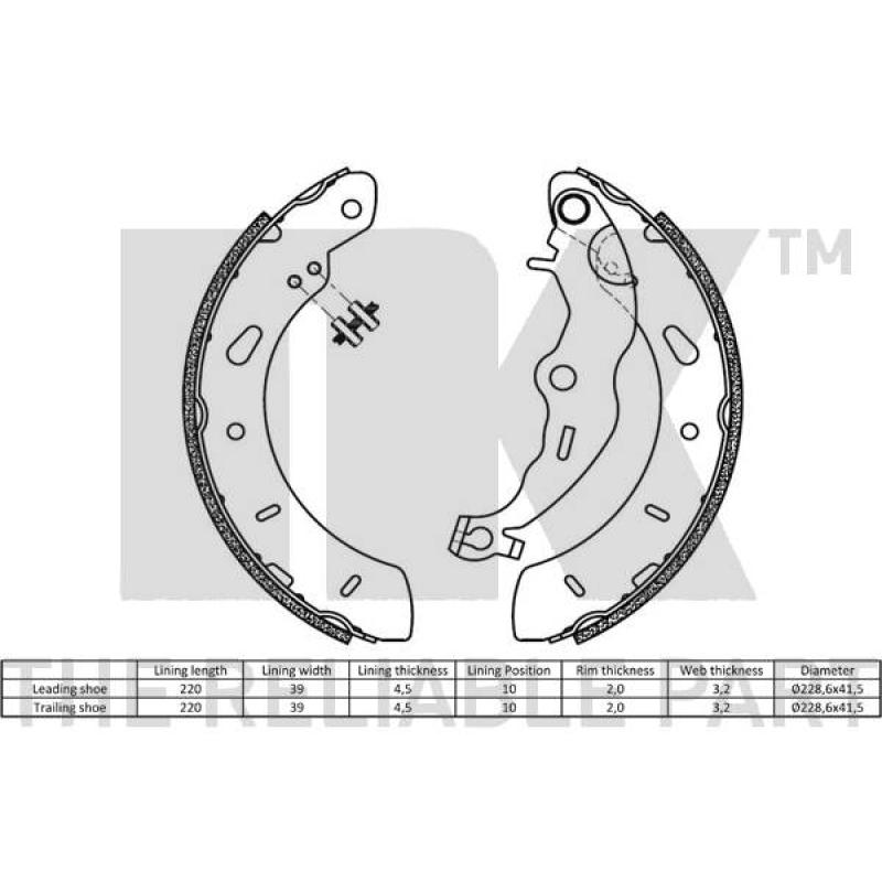 Jeu de mâchoires de frein NK 2725819 - Visuel 1