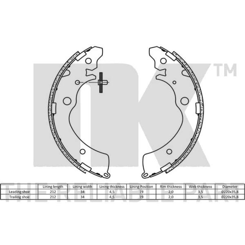 Jeu de mâchoires de frein NK 2726508 - Visuel 1