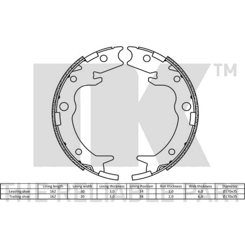 Jeu de mâchoires de frein NK 2726650 - Visuel 1