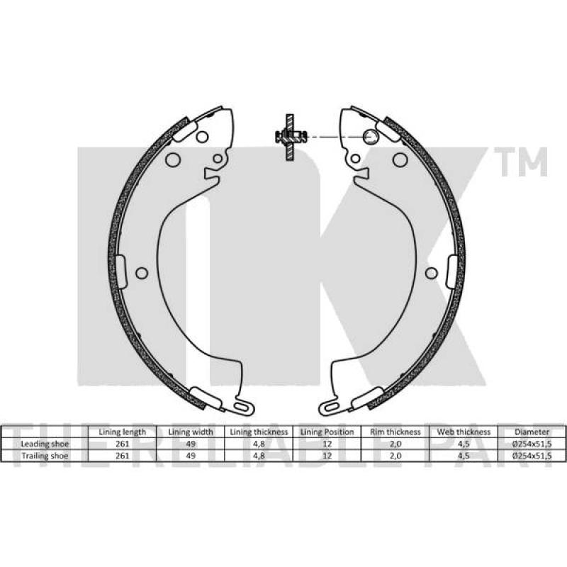 Jeu de mâchoires de frein NK 2730606 - Visuel 1