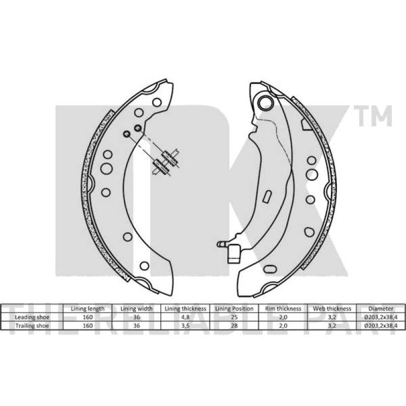 Jeu de mâchoires de frein NK 2730761 - Visuel 1