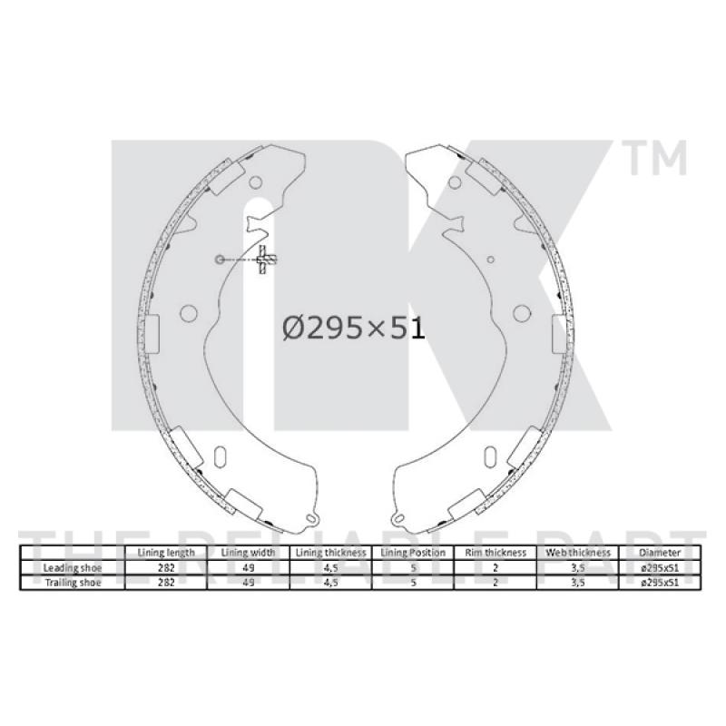 Jeu de mâchoires de frein NK 2730842 - Visuel 1