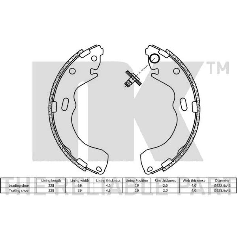 Jeu de mâchoires de frein NK 2732616 - Visuel 1