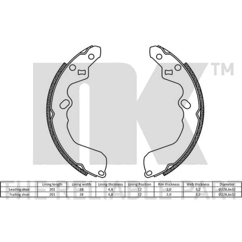 Jeu de mâchoires de frein NK 2732622 - Visuel 1