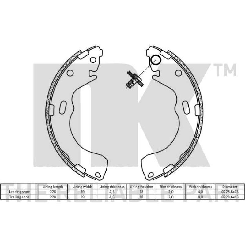 Jeu de mâchoires de frein NK 2732640 - Visuel 1