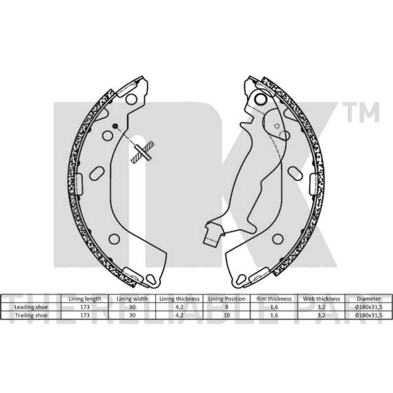 Jeu de mâchoires de frein NK 2734737 - Visuel 1