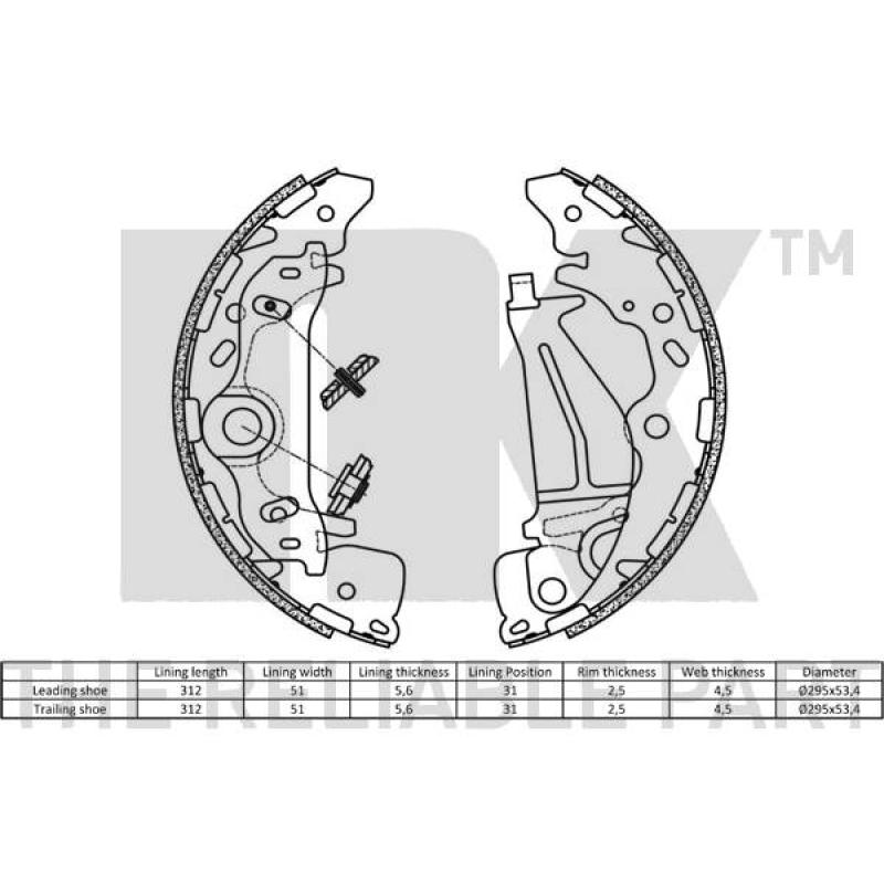 Jeu de mâchoires de frein NK 2735811 - Visuel 1