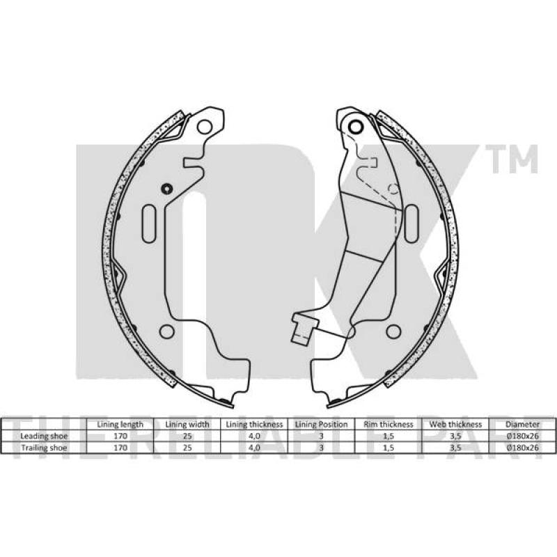Jeu de mâchoires de frein NK 2736685 - Visuel 1