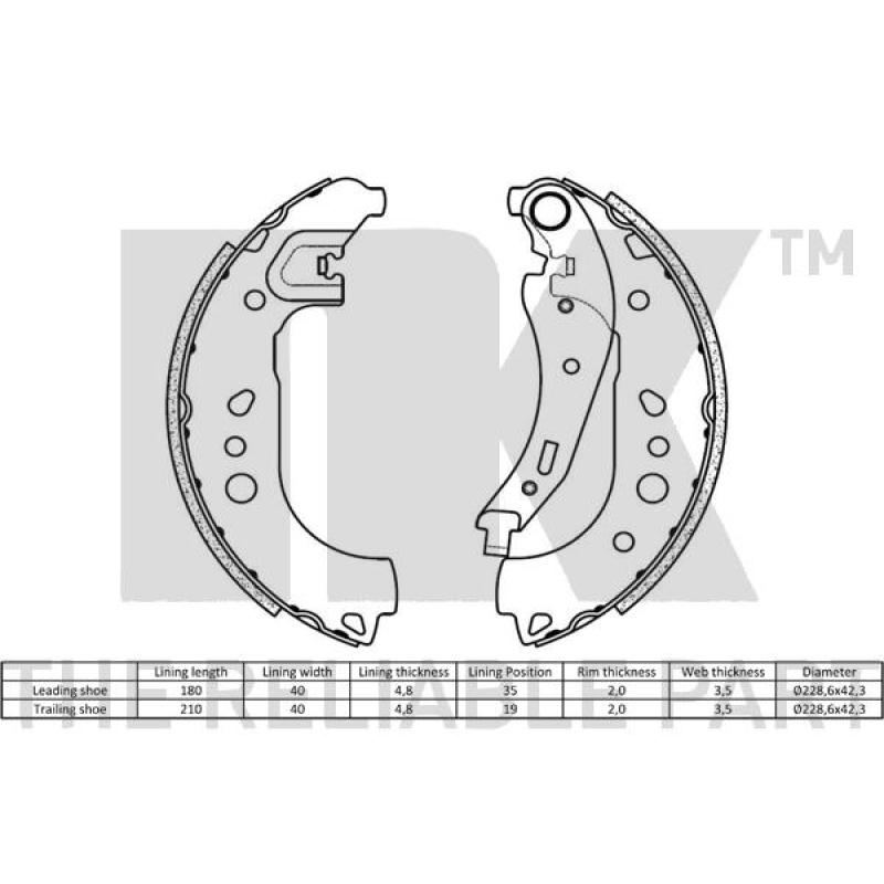 Jeu de mâchoires de frein NK 2739864 - Visuel 1