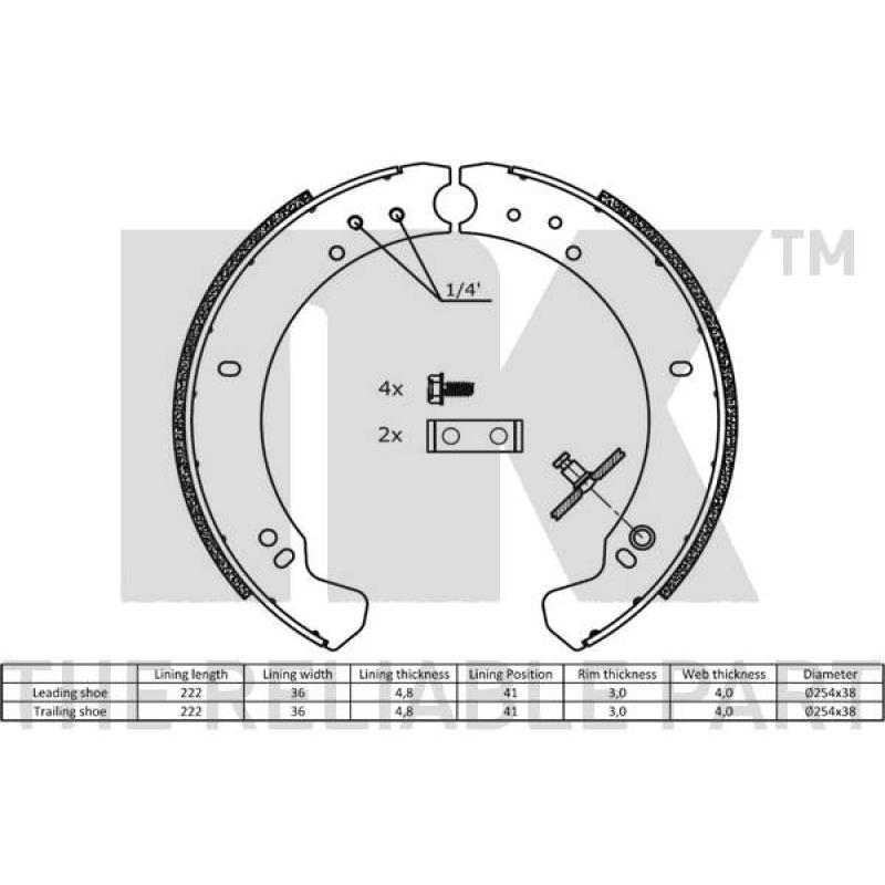 Jeu de mâchoires de frein NK 2740373 - Visuel 1