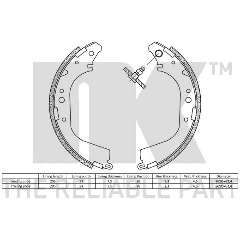 Jeu de mâchoires de frein NK 2745425 - Visuel 1