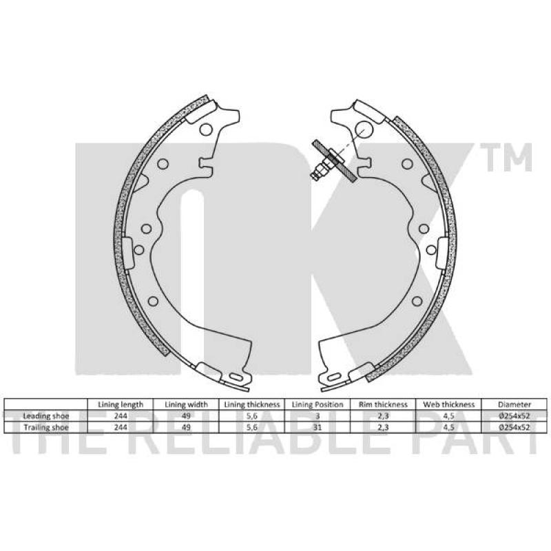 Jeu de mâchoires de frein NK 2745426 - Visuel 1