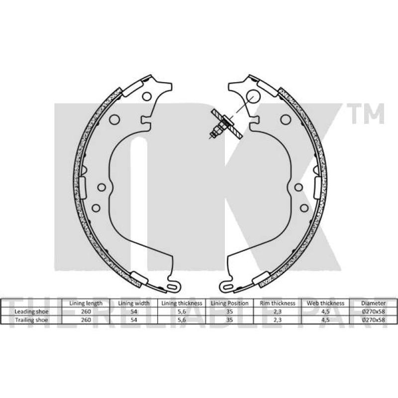 Jeu de mâchoires de frein NK 2745591 - Visuel 1
