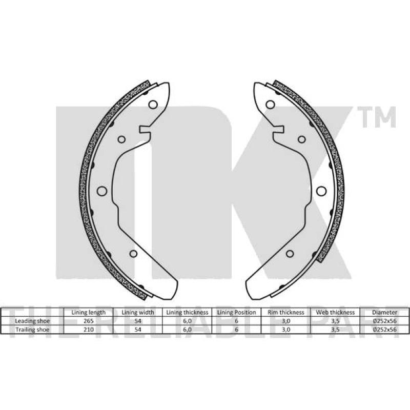 Jeu de mâchoires de frein NK 2747275 - Visuel 1