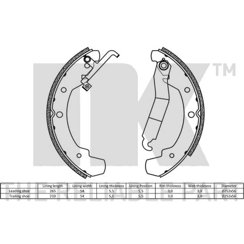 Jeu de mâchoires de frein NK 2747295 - Visuel 1