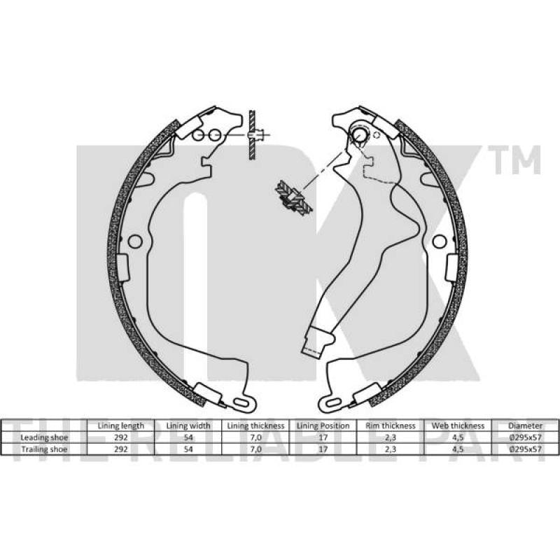 Jeu de mâchoires de frein NK 2747816 - Visuel 1