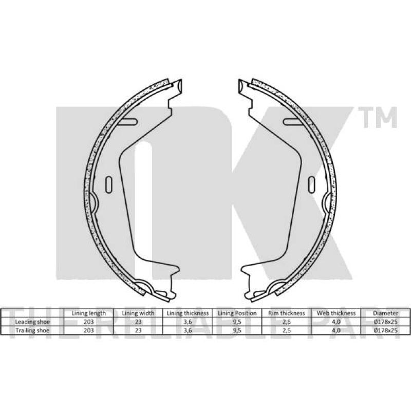 Jeu de mâchoires de frein NK 2748578 - Visuel 1