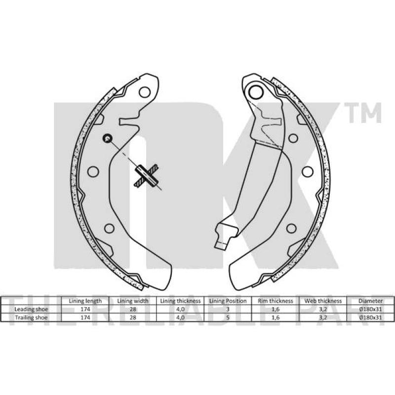 Jeu de mâchoires de frein NK 2750610 - Visuel 1