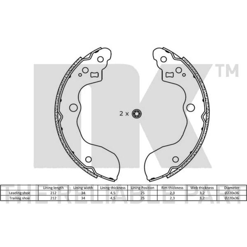 Jeu de mâchoires de frein NK 2752821 - Visuel 1