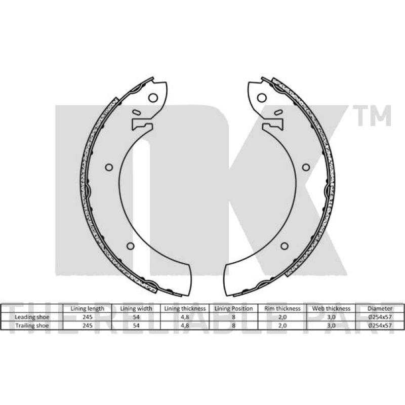 Jeu de mâchoires de frein NK 2799272 - Visuel 1
