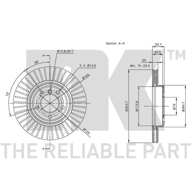 Jeu de 2 disques de frein avant NK 311543 - Visuel 2