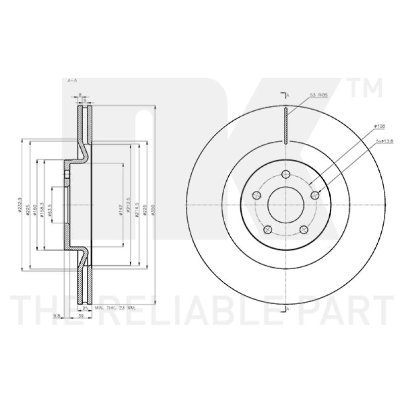 Jeu de 2 disques de frein avant NK 3125114 - Visuel 2