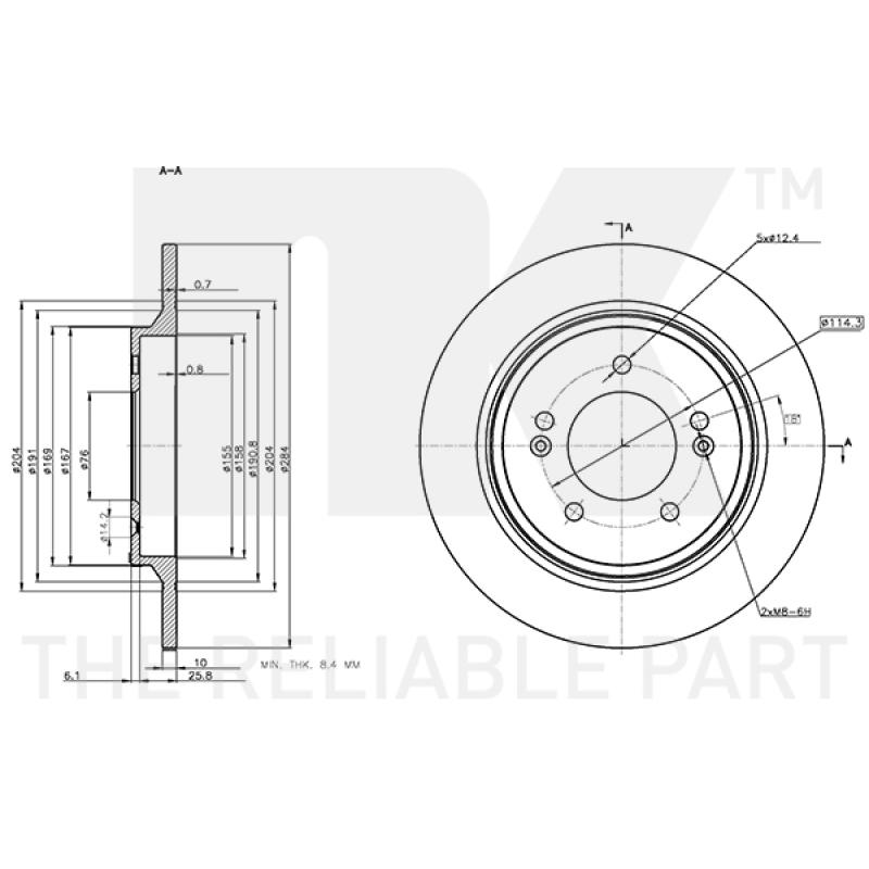 Jeu de 2 disques de frein arrière NK 313544 - Visuel 2