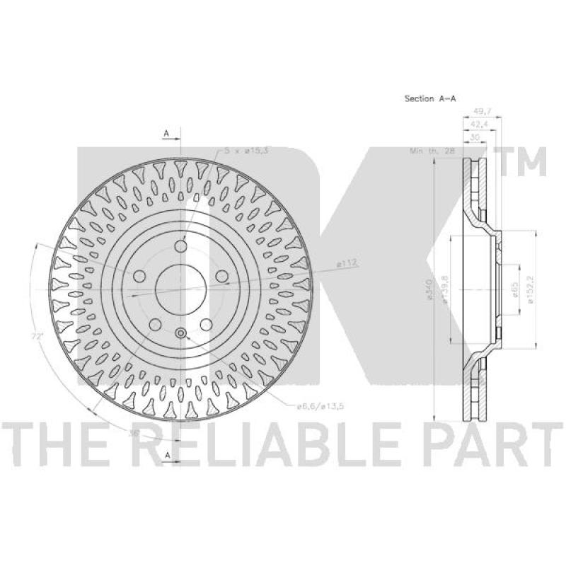 Jeu de 2 disques de frein avant NK 3147162 - Visuel 2