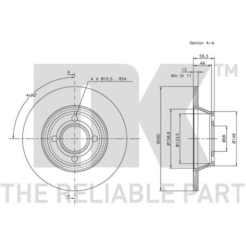 Jeu de 2 disques de frein avant NK 314741 - Visuel 2