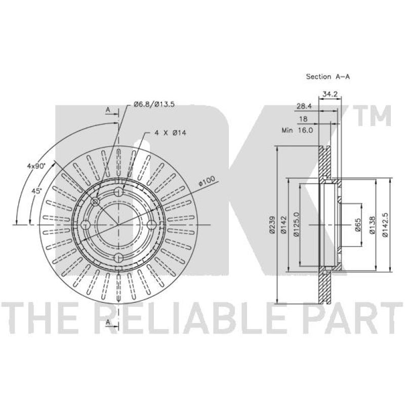 Jeu de 2 disques de frein avant NK 314756 - Visuel 2